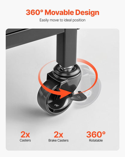 10 Pole Fishing Rod Holder Fishing Rack Cart Organizer with Wheels for Garage - E Hunt Supply