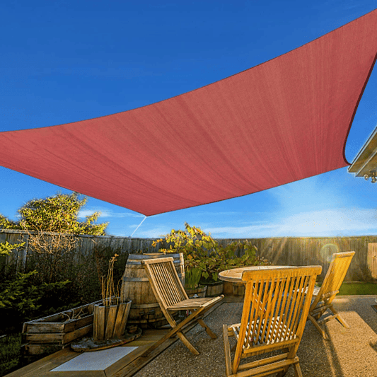 10'X13' Rust Red HDPE sunshade sail - E Hunt Supply