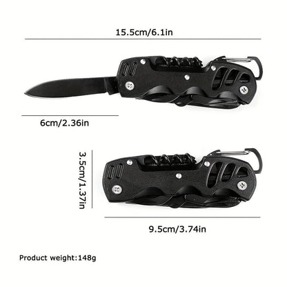 1pc 16 - in - 1 Multifunctional Pocket Knife Set with Keychain Holder, Scissors, Bottle Opener, Saw, and Camping Combination Tool - Essential Outdoor Gear - E Hunt Supply