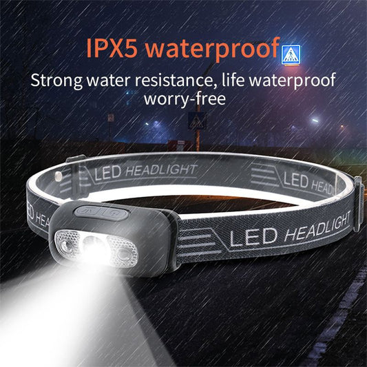 XPG Sensor Headlamp Built - in Battery USB Rechargeable Outdoor Waterproof Led Camping Headlamp - E Hunt Supply